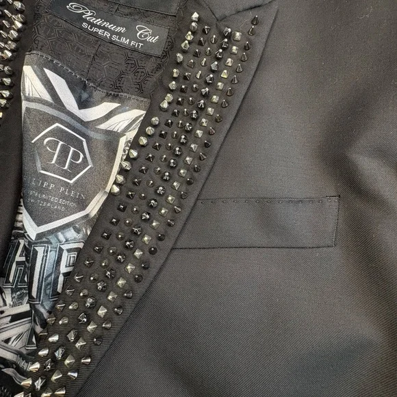 Philipp Plein Black Studded Blazer